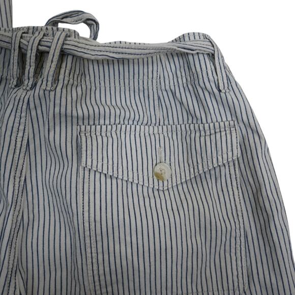 American Eagle Womens 10 Short High Rise Striped Belted Pants - Picture 7 of 10